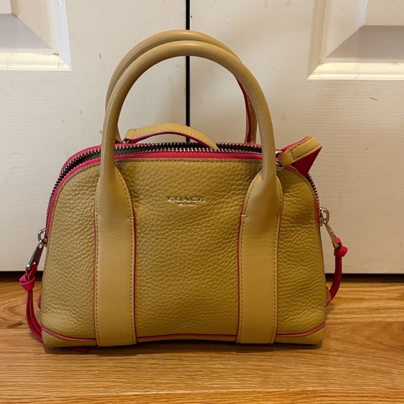 Coach Tan and Pink Satchel - Picture 1 of 3